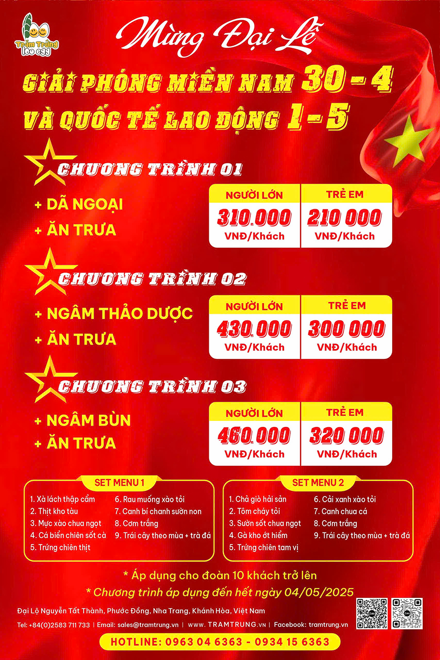 Đại lễ 30/4 & 01/05 đang đến rất gần – quý khách đã có kế hoạch vui chơi gì chưa nào?